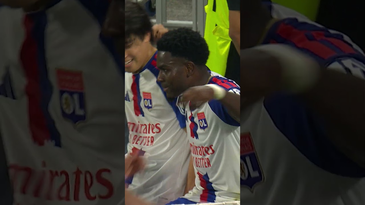 Ernest Nuamah reprend du gauche un service de Keito Nakamura ! #europaleague #ol