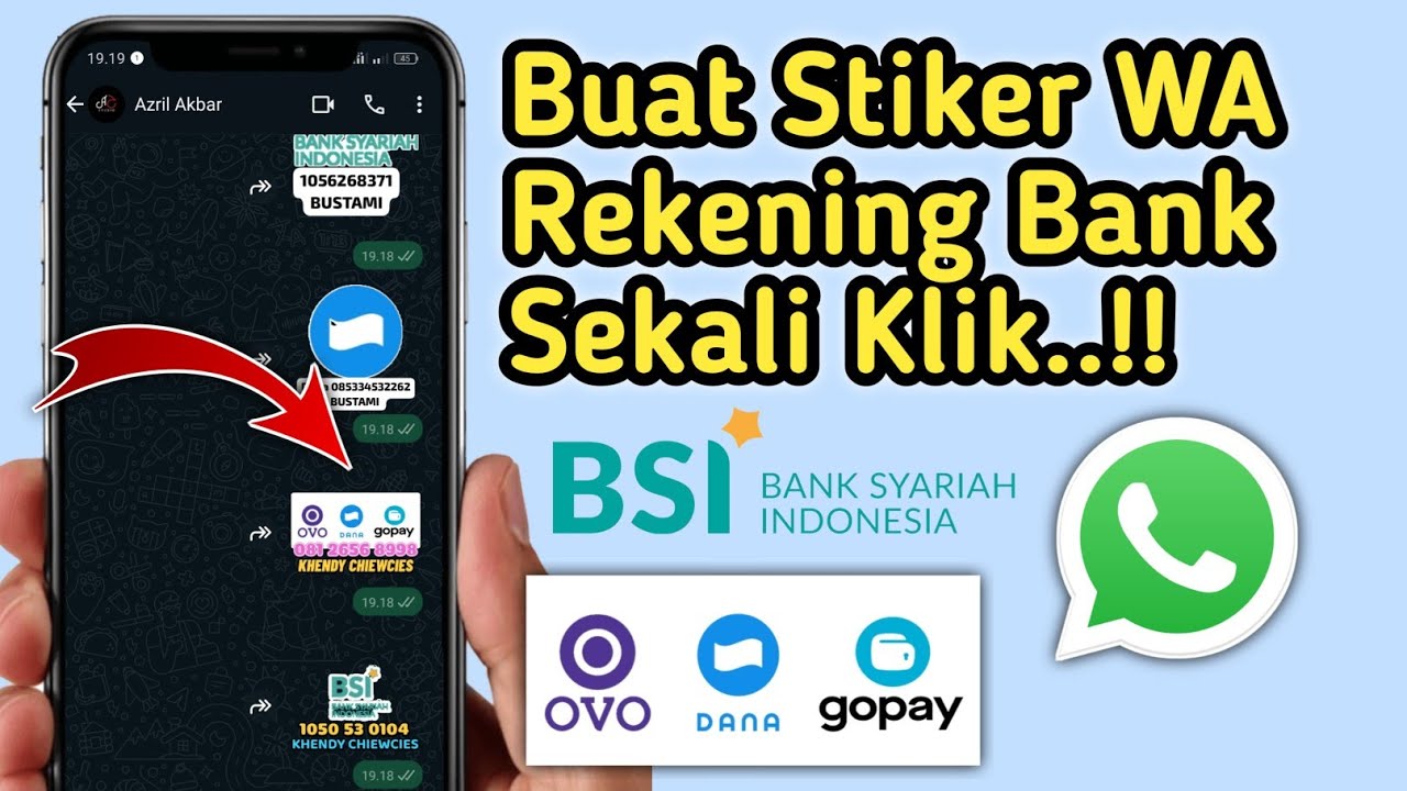 Ini Mantap!! Cara Membuat Stiker WhatsApp Nomor Rekening Tanpa aplikasi