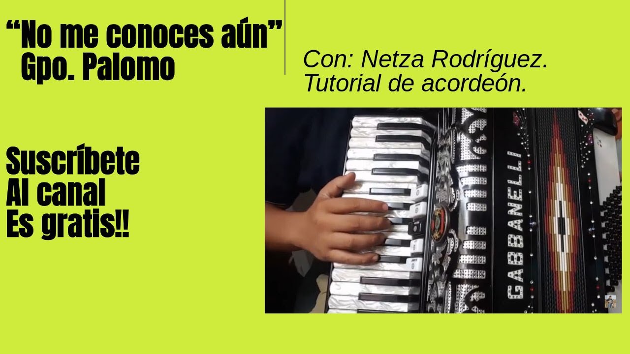 No me conoces aún instruccional - ACORDEON de teclas - NETZA RODRIGUEZ.