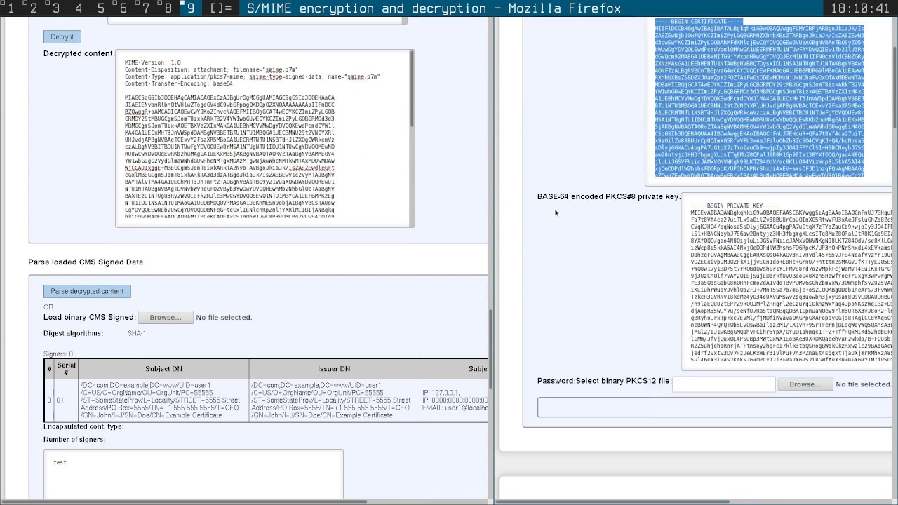 JavaScript Client Host S/MIME Encoder - YouTube