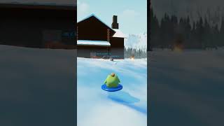 Wholesome snowball fight in Sledding Game