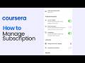 How to Manage Subscription on Coursera