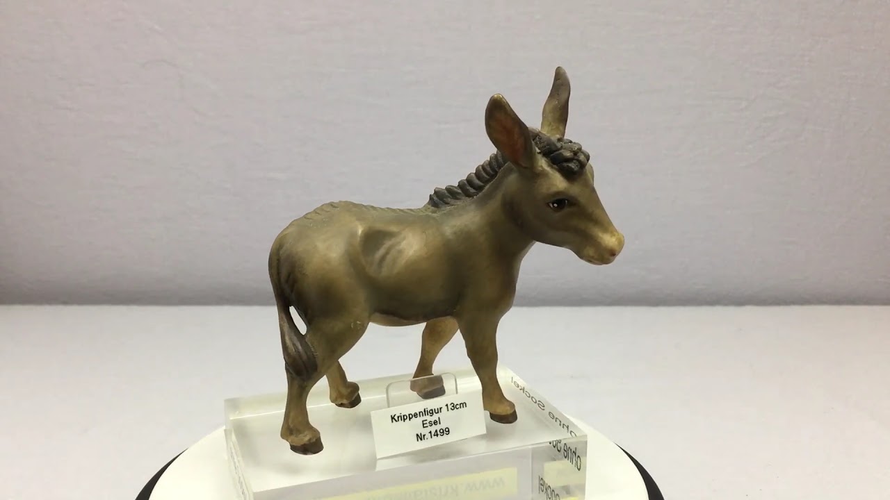 Krippenfigur aus Holz - Esel