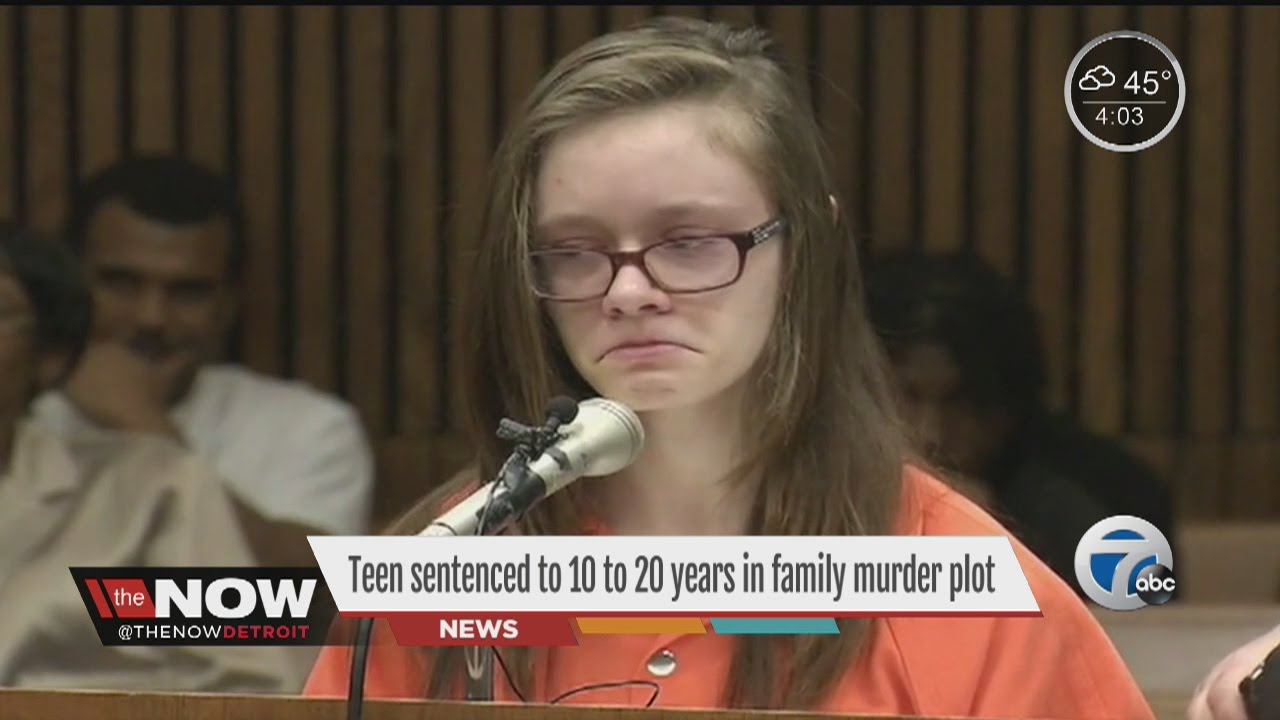 Teen sentenced to 10-20 years in family murder plot - YouTube