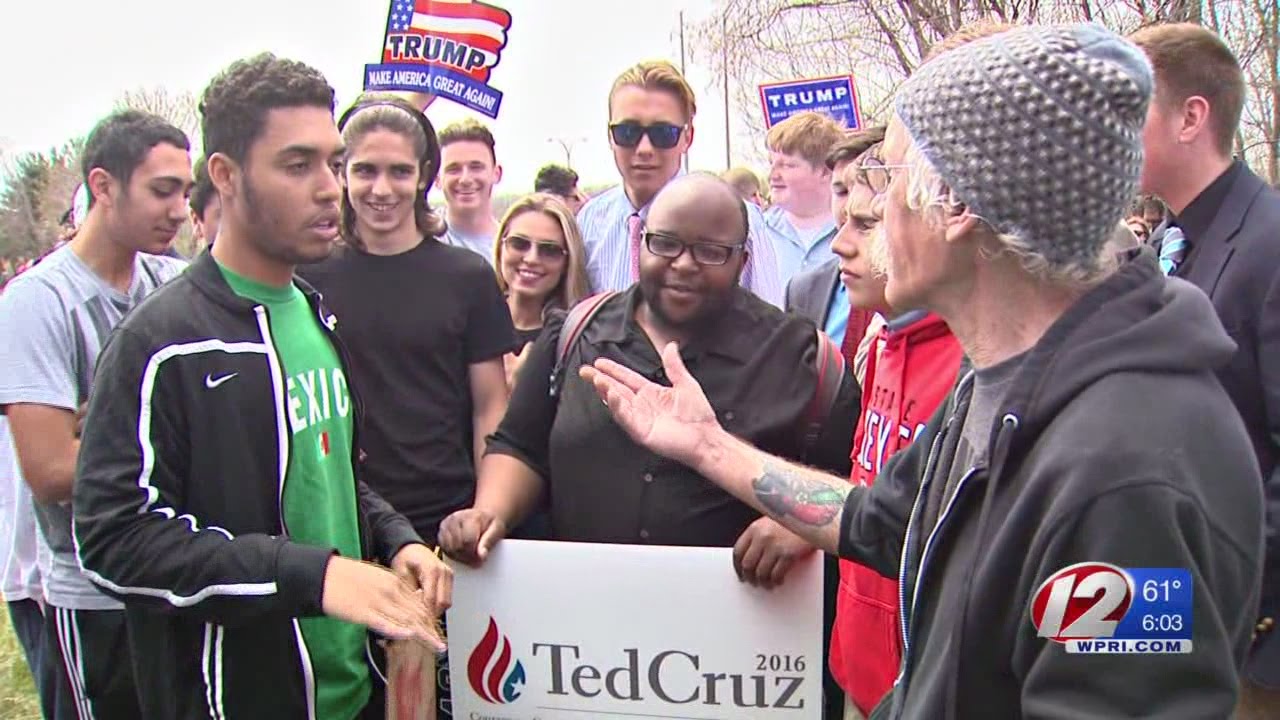 Emotions Run High Outside Trump Rally