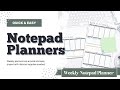 Quick and easy weekly planner notepads