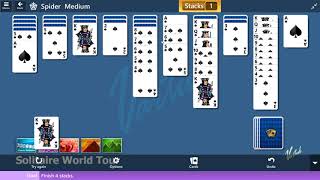 Microsoft Solitaire Collection - Spider [Medium] | June 13th 2020: Finish 4 Stacks