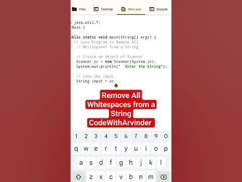 remove all whitespaces from string in java #java #viral - YouTube
