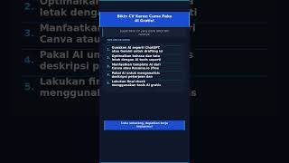 Bikin CV Keren Cuma Pake AI Gratis! #Shorts