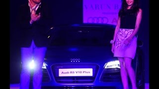 Frieda Pinto And Michael Perschke Drive The Audi R8 V10 Plus At Delhi Couture Week