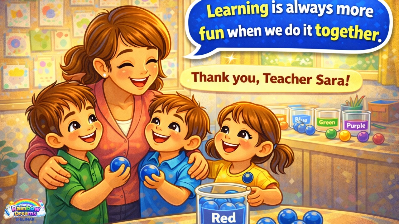 Изучаем цвета с учительницей Сарой | Песенка про сортировку цветов для детей | Мультфильм для дош...