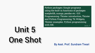 Python Unit 5 One Shot || Unit 5 All topic Revision || AKTU Python Unit 5 in detail 