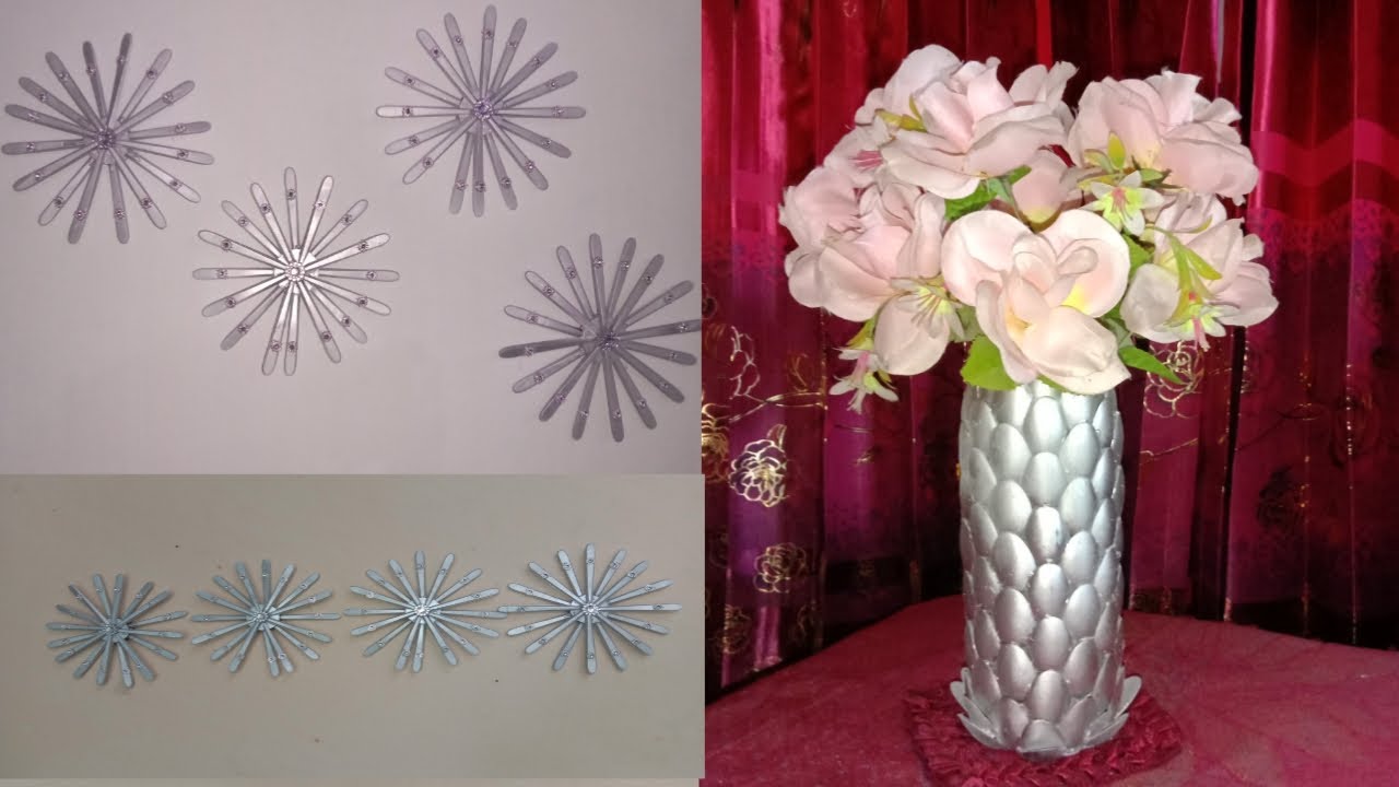 Ide Kreatif dari  Sendok  Plastik  VAs Bunga Hiasan  