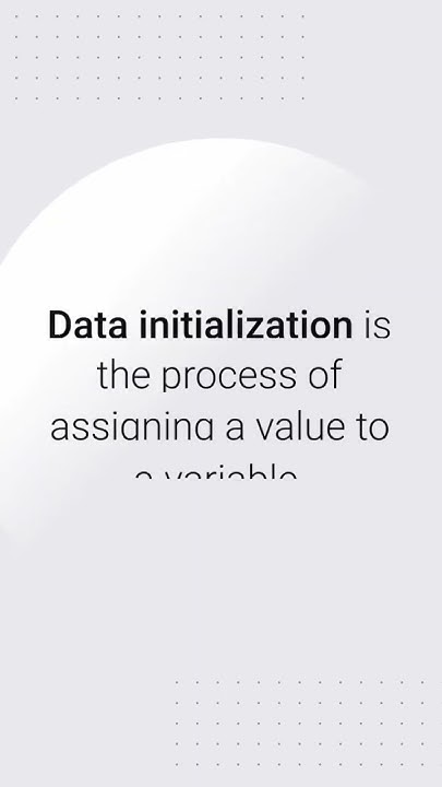 Difference between data initialization and declaration - YouTube