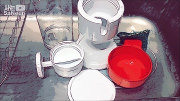Washing dishes | 설거지 루틴 | 켈로그 시리얼 디스펜서 화이트 시리얼 볼 사용 전 세척하기 - 증정품 사는 재미  |  사는 SaNeun