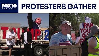 Donald Trump Visit Protesters, Supporters Gather Fox 10 Phoenix