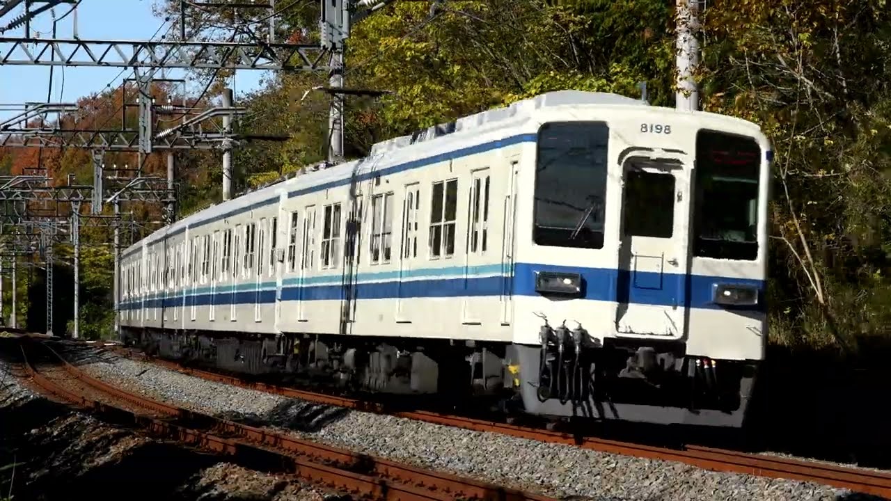 東武8000系8000型8198F ワンマン森林公園行 武蔵嵐山～小川町通過【4K