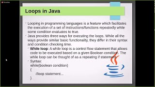Control flow and looping statements in Java with examples. || While, do-while, for, continue, break