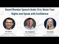 Board Member Speech Under Fire Know Your Rights And Speak With Confidence 