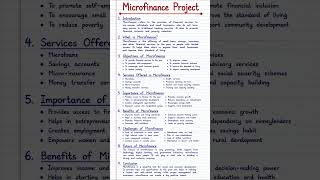 Microfinance Project | Easy School Project