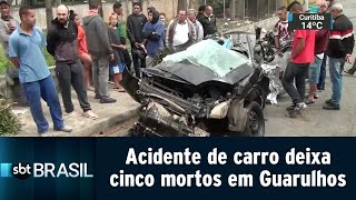 Acidente de carro deixa cinco mortos em Guarulhos, na Grande SP | SBT Brasil (18/08/18)