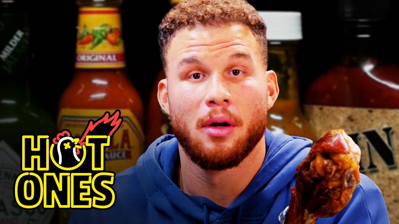 Watch Nbas Premiere Dunker Blake Griffin Try To Conquer Hot Wings 