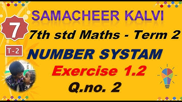 7th std maths Term 2 / chapter 1 / Number system / Exercise 1.2 Q.no. 2 / Fractions and Decimals