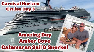 Carnival Horizon 2021 Amber Cove Catamaran Sail & Snorkel AMZING DAY Cruise Vlog 3 Puerto Plata