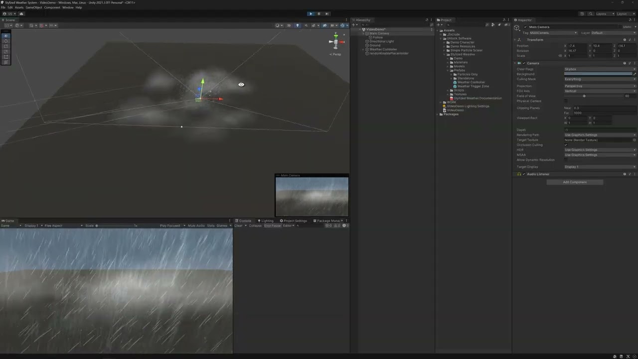 Stylized Weather System (Editor View) for Unity