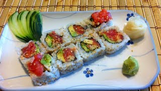 sushi como hacer rollo de atun picante o spicy tuna roll