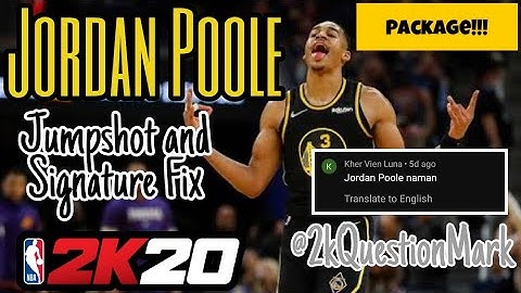 Jordan Poole Jumpshot and Signature Fix (Full Edit) Nba 2k20 Mobile @2kQuestionMark