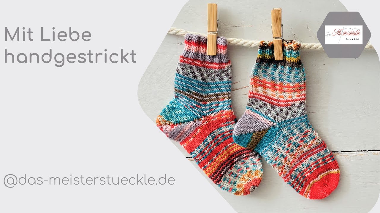 mit Liebe handgestrickt - bunte Kindersocken Größe 27 -28