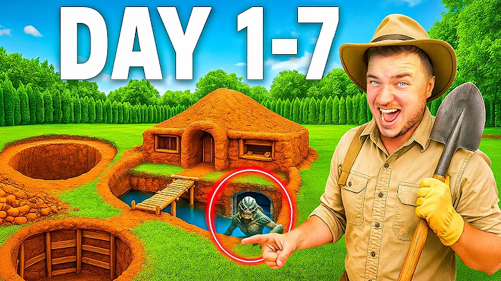 7 DAYS Building a GIANT MUD FORT… Full SURVIVAL Pond MONSTER MOVIE!