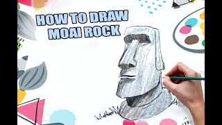 How to draw moai statue. #drawing #easydrawing #drawingtutorial #moai # emoticon #emoji #rockemoji 