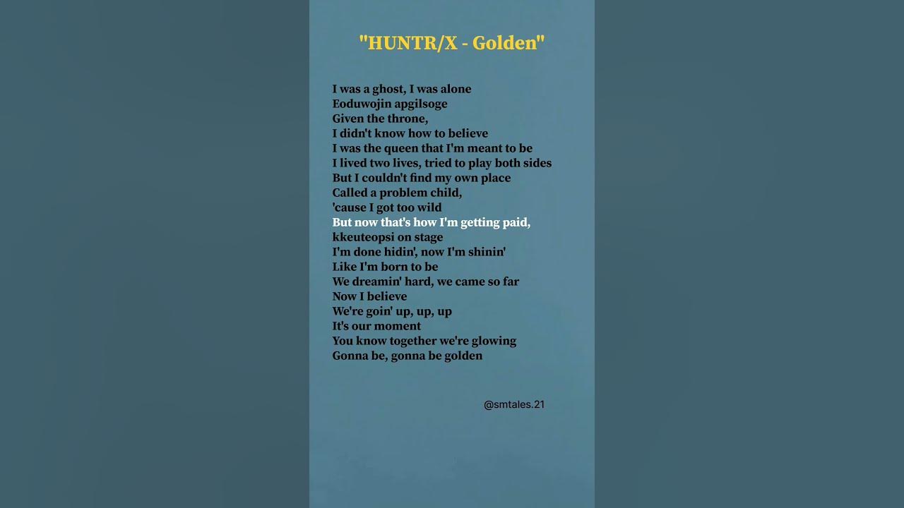 HUNTR/X - Golden (lyrics) Kpop Demon Hunters #lyrics #golden #trending