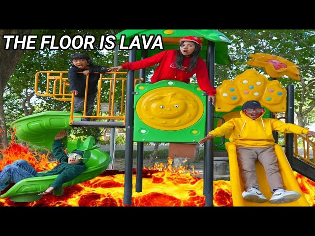 THE FLOOR IS LAVA / AWAS LANTAINYA ADALAH LAHAR! | Drama Parodi | Mikael TubeHD class=