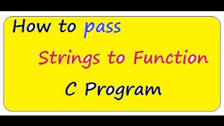 TAMIL HOW TO PASS STRINGS TO FUNCTIONS C PROGRAM
