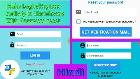 How To Make Log In/Register Activity in Sketchware Project ||Technical Plus Creator ||
