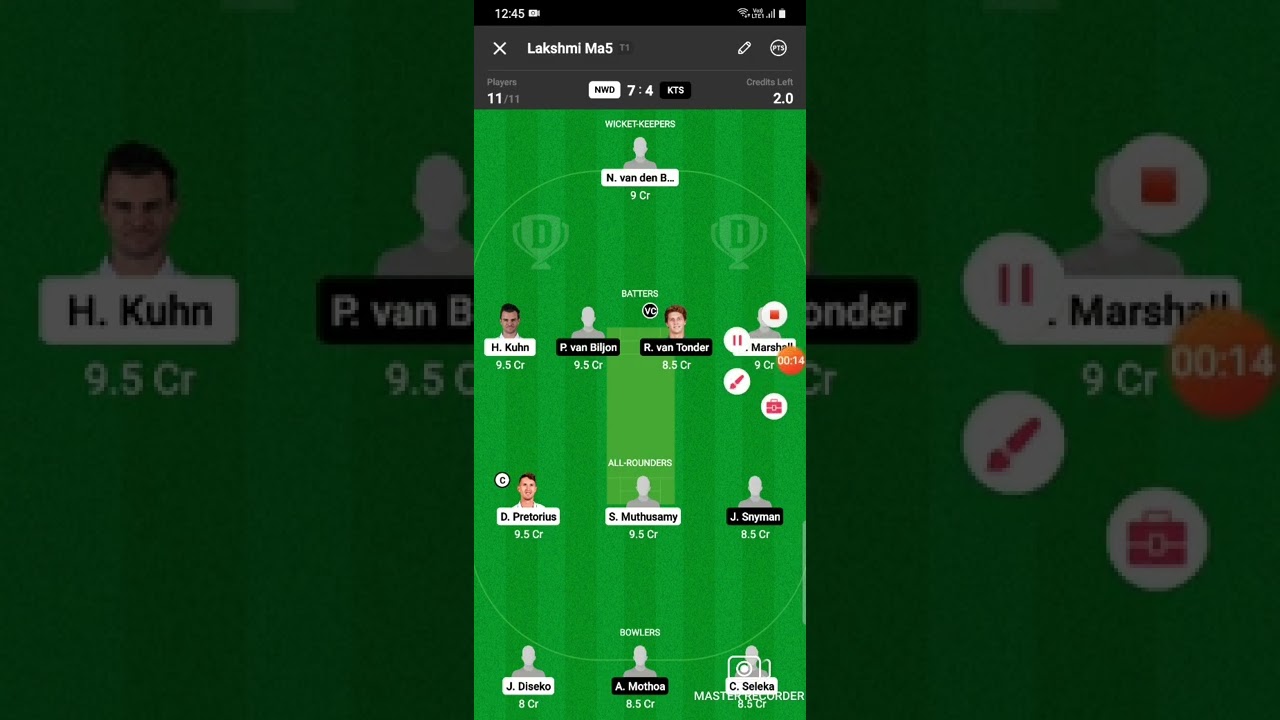 Nwd Vs Kts Dream11 team🔥✅
