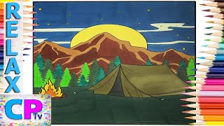 Relaxing Camp Site with Soothing Coloring in Nature