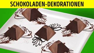 HANDGEMACHTE SCHOKO-DEKORATIONEN FÜR DESSERTS