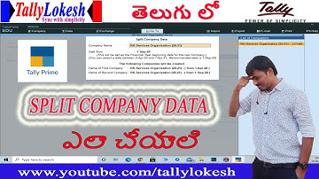 How to Split Company in Tally Prime Telugu | Split Company Data Year Wise in Tally Prime | By Lokesh