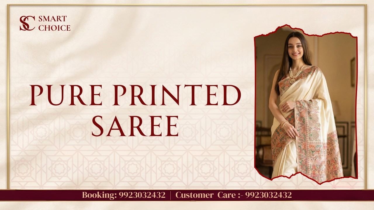 PURE PRINTED SAREE | For Booking :- 9923032432 | Smart Choice