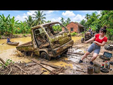 The Talented Girl Repairs and Restores an Old Man’s Truck Engine after 30 Years of Abandonment