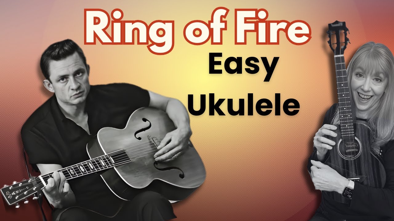 Ring of Fire Ukulele Tutorial (Johnny Cash)| Easy 3 Chord Strum + Play Along