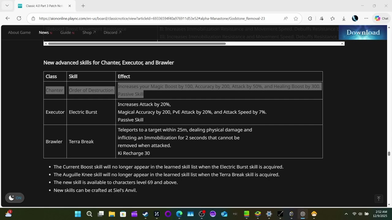 4.0 [pt. 3 patch notes] gives [Chanters] a [Passive] [+50% attack boost]