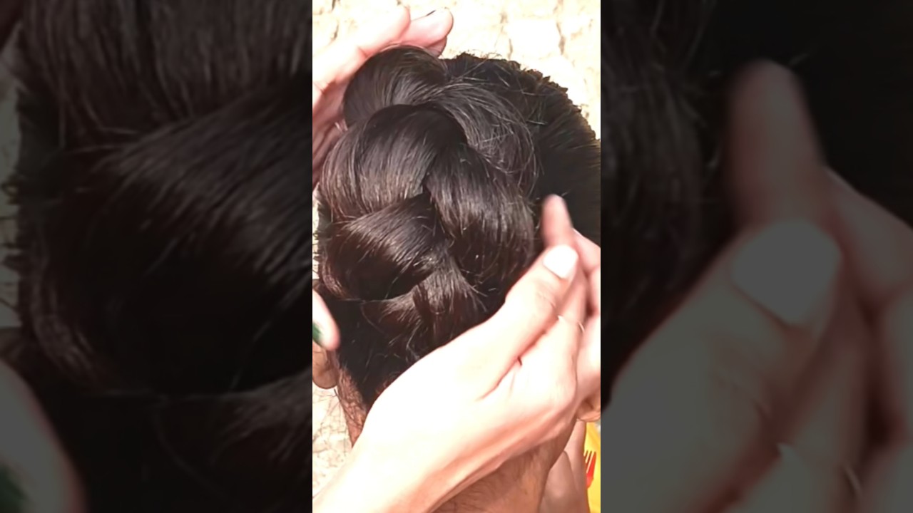 2 minutes easy bunn hairstyle for wedding look 