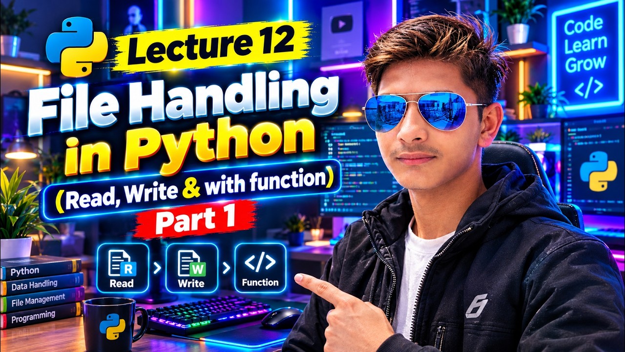 Lecture: 12 File Handling in Python Read, Write &with function Part 1 ...