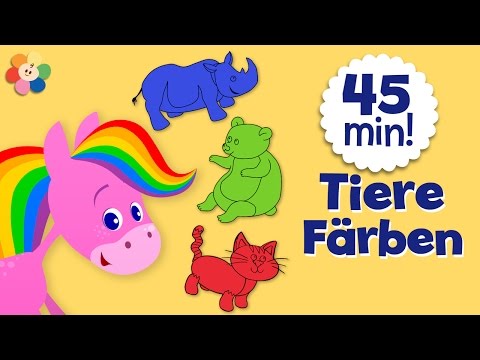Färbespiel für Kinder | Tiere färben | Das Regenbogenpferd | BabyFirst