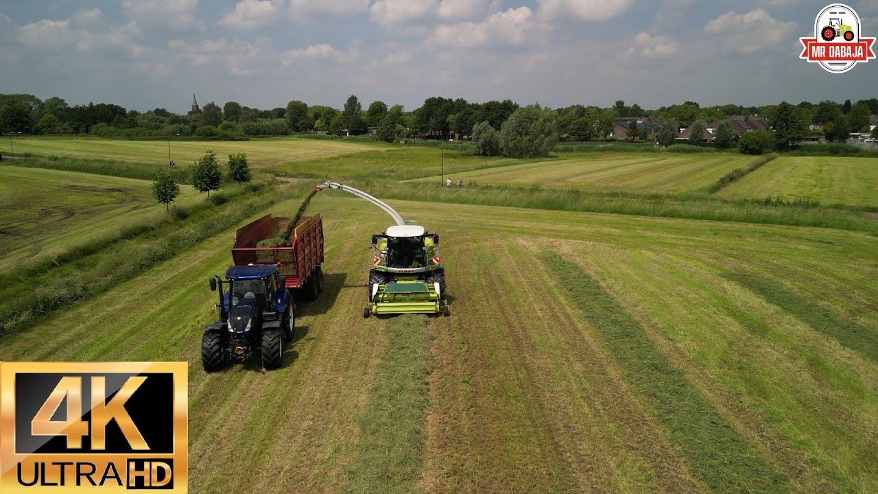 Part 2 Van der meijden chopping grass 2024 Claas jaguar 960 + new holland+ fendt+dronefootage
